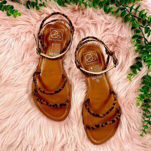 Everglades Brand Linda Strappy Sandals in Leopard